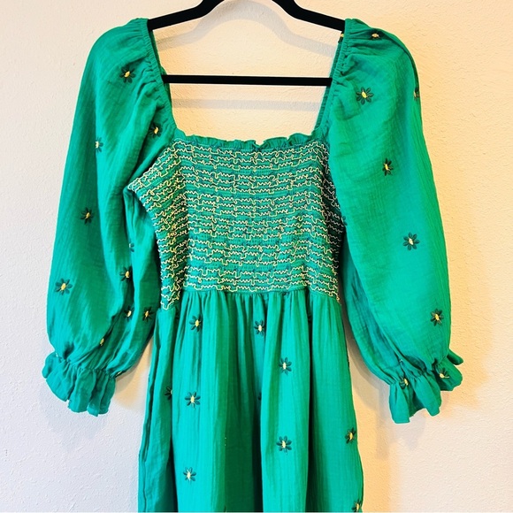 Dahlia Dress Duple Free People Floral Embroidered Boho Large - Picture 6 of 12